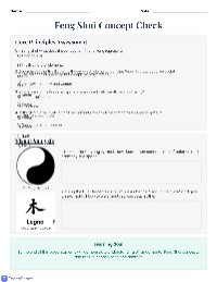 Feng Shui Concept Check