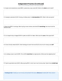 Mastering Money Math: Addition and Subtraction Word Problems