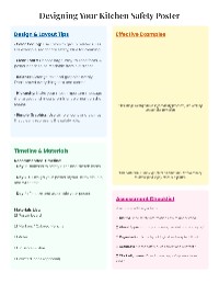 Kitchen Safety Poster Project Guide