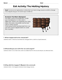 Exit Ticket: Melting Chocolate