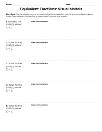 Finding Equivalent Fractions Weekly Math Probe
