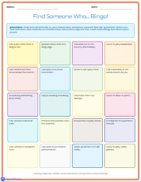 Find Someone Who Classroom Icebreaker Worksheet