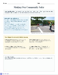 Safety Issues in Our Community