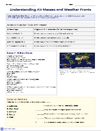 Understanding Weather Fronts and Air Masses