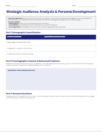 Comprehensive Audience Analysis Strategy Worksheet