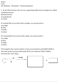 CHEM SN2 assessment