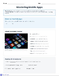 Mobile Apps Vocabulary Lesson