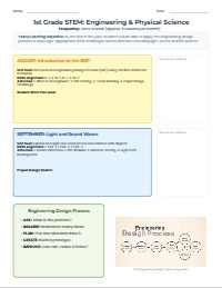 First Grade STEM Year-Long Pacing Guide
