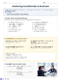 Business Conditional Mastery