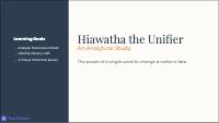 Analyzing Hiawatha: Syntax Diction and Tone