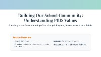 Creating a Positive School Culture