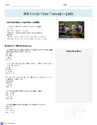 8th Grade Core Concepts Overview