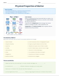 Understanding Properties of Matter Exploration