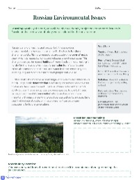 Russia's Environmental Challenges