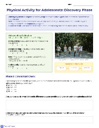 Physical Activity Readiness Assessment