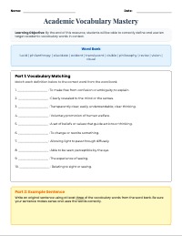 Mastering Academic Vocabulary: A Fun Review