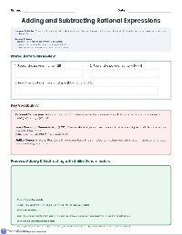 Adding & Subtracting Rational Expressions