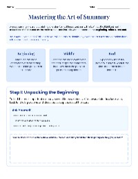 Creating Effective Summaries