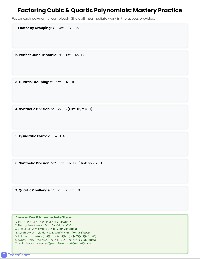 Factoring Polynomials Practice Worksheet