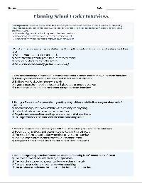 Planning School Leader Interviews Assessment