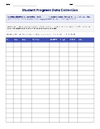 Student Progress Data Collection Tool