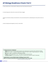 Chemistry Foundations for AP Biology Success