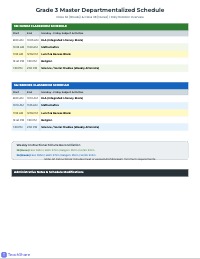 3rd Grade Departmentalized Classroom Schedule Organization