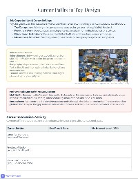 Toy Designer Career Research