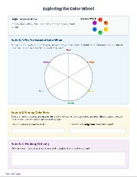 Exploring Color Relationships in Art