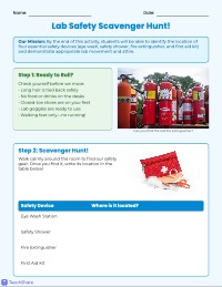 Safety Equipment Scavenger Hunt
