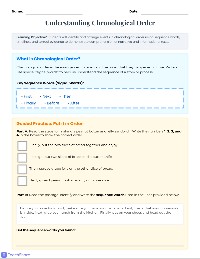 Chronological Order Practice Worksheet