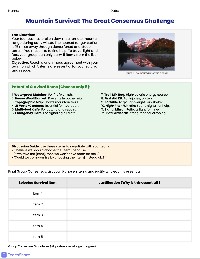 Mountain Survival Discussion Challenge