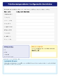 Configuraciones Electrónicas: Práctica