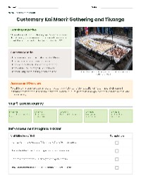 Customary Kai Māori Inquiry Unit