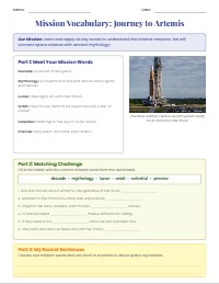 Space Vocabulary & Artemis