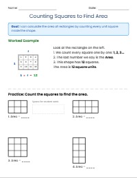 Counting squares to find area