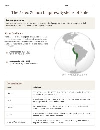 Governance in Aztec and Inca Empires