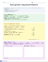 Two-Step Word Problems Practice
