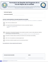Quality Improvement Pathway Program Dismissal Checklist