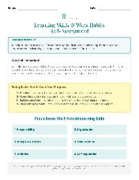 Self-Assessment of Learning Skills and Habits