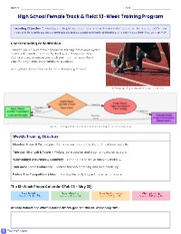 High School Girls Track Training Program