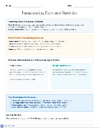 Paraphrasing with Facts and Statistics