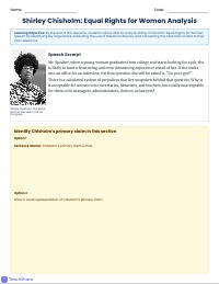 Annotating Shirley Chisholm's Equal Rights Speech