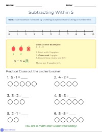 Learning Subtraction Within Five