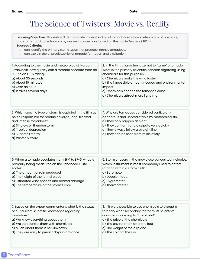 Twisters Science Questions Worksheet