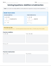 Mastering One-Step Equations: Practice Workbook