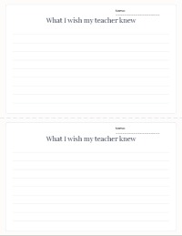 What I Wish My Teacher Knew
