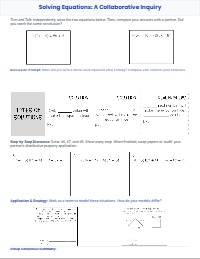 Equations with Variables Discussion Guide