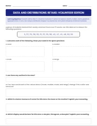 Data and Distributions Retake Quiz