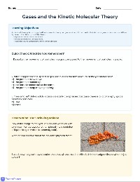 Gas Laws Investigation Packet